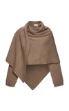 Magda Butrym Wool Poncho In Neutral