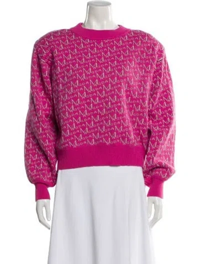 Pre-owned Magda Butrym Wool Printed Sweater In Pink