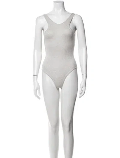 Pre-owned Magda Butrym Wool Scoop Neck Jumpsuit In Grey