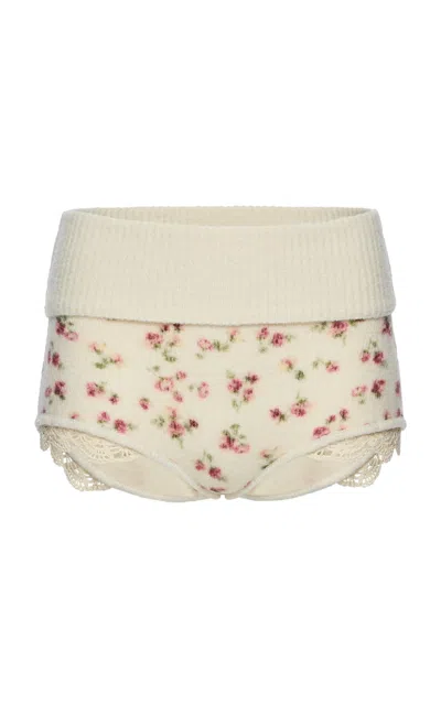 Magda Butrym Wool-silk-cashmere Blend Mirco Shorts In Animal Print