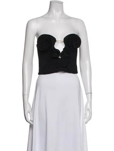 Pre-owned Magda Butrym Wool Strapless Crop Top In White
