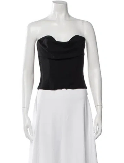 Pre-owned Magda Butrym Wool Strapless Top In Black