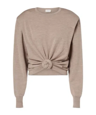 Magda Butrym Wool Sweater In Brown