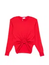 Magda Butrym Wool Front Tie Sweater In Pink