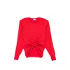 Magda Butrym Wool Front Tie Sweater In Red