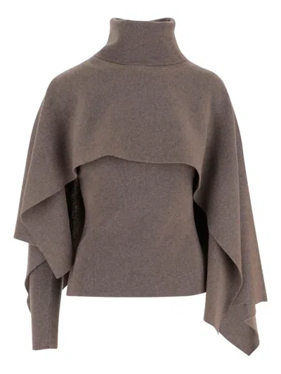 Magda Butrym Wool Top In Gray