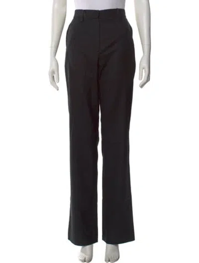 Pre-owned Magda Butrym Wool Wide Leg Pants In Black