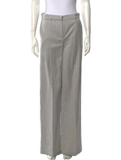 Pre-owned Magda Butrym Wool Wide Leg Pants In Gray