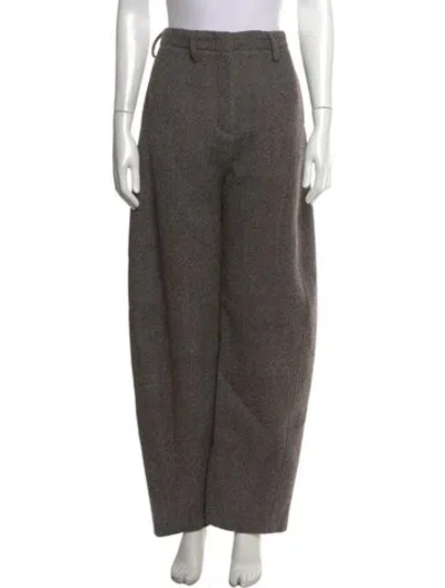 Pre-owned Magda Butrym Wool Wide Leg Pants W/ Tags In Gray