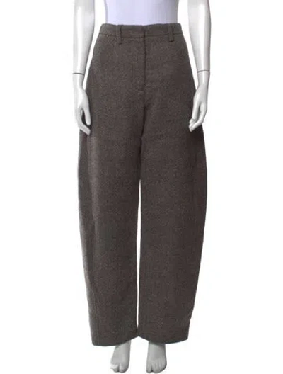 Pre-owned Magda Butrym Wool Wide Leg Pants W/ Tags In Grey