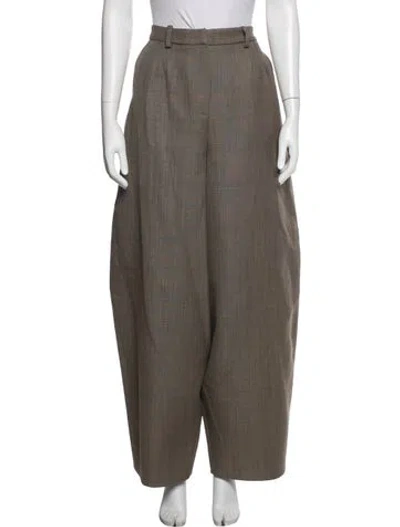 Pre-owned Magda Butrym Wool Wide Leg Pants W/ Tags In Grey