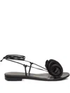 Magda Butrym Wrap Around Flat Flower Sandals