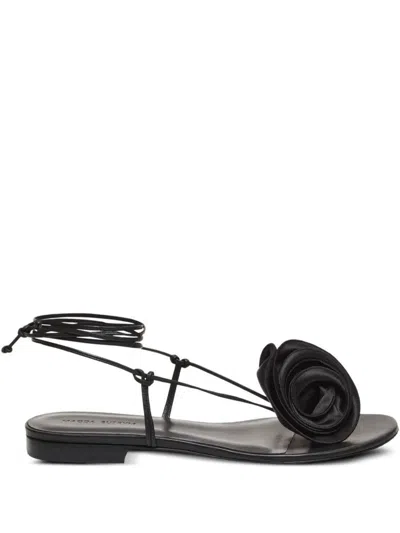 MAGDA BUTRYM MAGDA BUTRYM WRAP AROUND FLAT FLOWER SANDALS SHOES