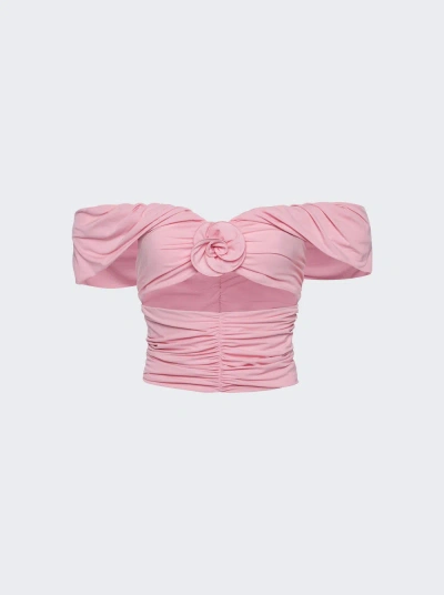 Magda Butrym Wrap Cut Out Blouse In Pink