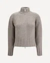 Magda Butrym Turtleneck Zip-front Cardigan In Gray