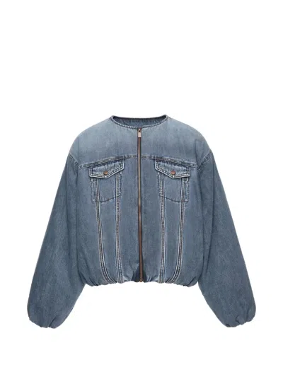 Magda Butrym Zip Denim Jacket In Blue