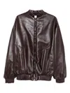 Magda Butrym Zip-fastening Ribbed-cuff Jacket In Brown