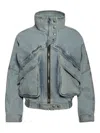 Magda Butrym Vintage Denim Bomber Jacket Light Blue In Blue