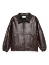 Magda Butrym Leather Jacket Elasticated Cuffs In Brown