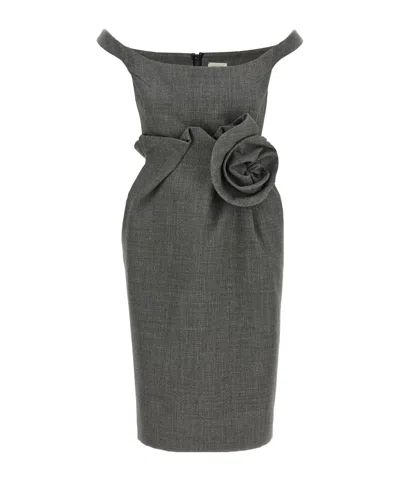 Magda Butrym Zipper-front Dress In Gray