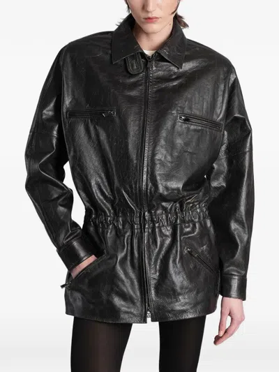 Magda Butrym Zip-up Cinched Jacket In Black