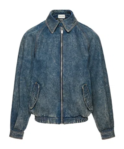 Magda Butrym Zip-up Denim Jacket In Vintage Blue