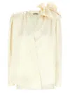 Magda Butrym Silk Blouse With V-neck In Neutral