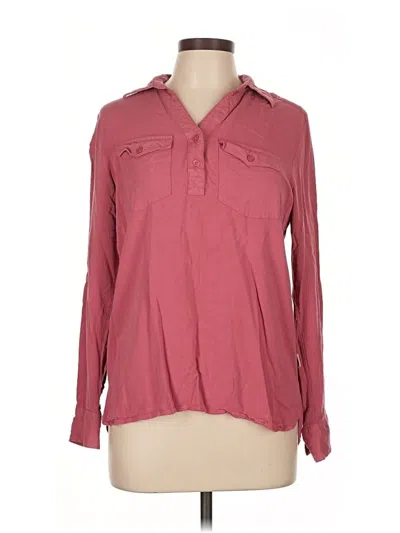 Pre-owned Magellan Outdoors Long Sleeve Blouse In Pink