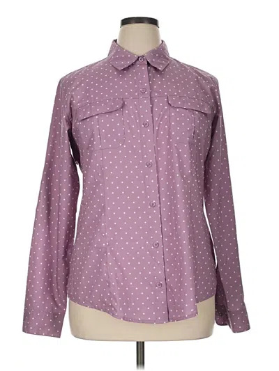 Pre-owned Magellan Outdoors Long Sleeve Blouse In Purple