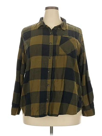Pre-owned Magellan Outdoors Long Sleeve Button Down Shirt In Green