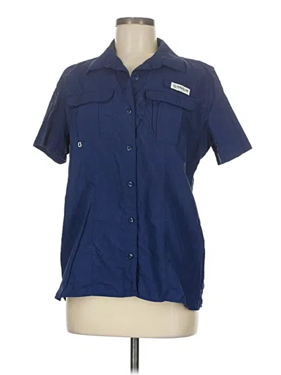 Pre-owned Magellan Outdoors Short Sleeve Blouse In Blue