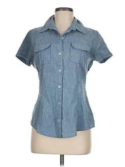 Pre-owned Magellan Outdoors Short Sleeve Blouse In Blue