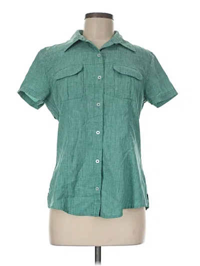 Pre-owned Magellan Outdoors Short Sleeve Blouse In Teal