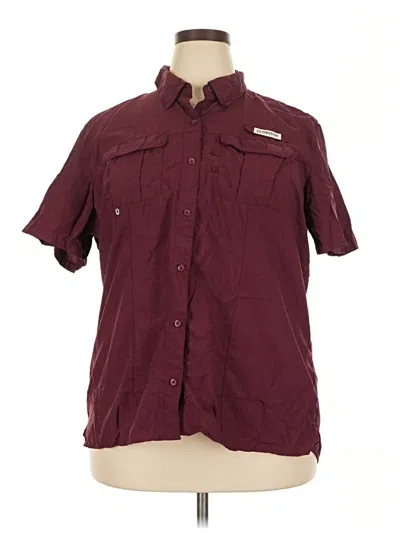 Pre-owned Magellan Outdoors Short Sleeve Button Down Shirt In Burgundy