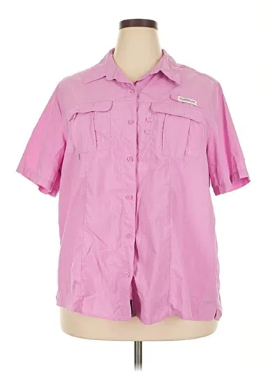 Pre-owned Magellan Outdoors Short Sleeve Button Down Shirt In Pink