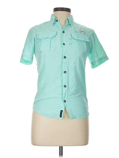 Pre-owned Magellan Outdoors Short Sleeve Button Down Shirt In Teal