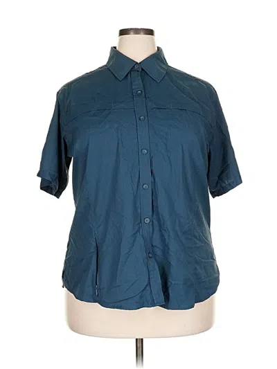 Pre-owned Magellan's Short Sleeve Blouse In Blue