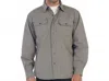 Magen Twill Shirt Jacket With Flannel Lining In Charcoal