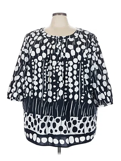 Pre-owned Maggie Barnes 3/4 Sleeve Blouse In Black