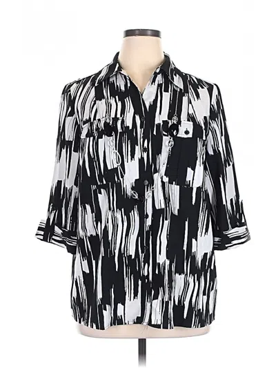 Pre-owned Maggie Barnes 3/4 Sleeve Blouse In Black