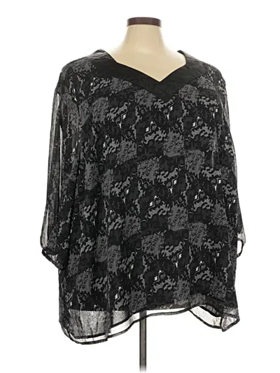 Pre-owned Maggie Barnes 3/4 Sleeve Blouse In Black