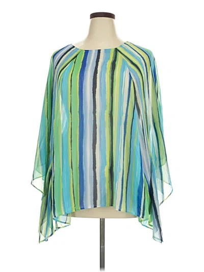 Pre-owned Maggie Barnes 3/4 Sleeve Blouse In Green