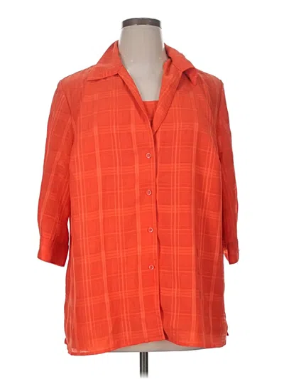 Pre-owned Maggie Barnes 3/4 Sleeve Blouse In Orange