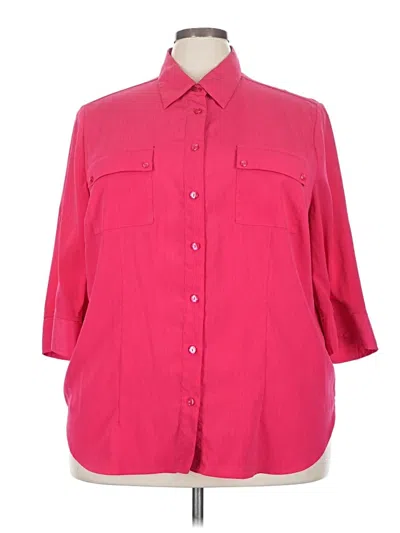 Pre-owned Maggie Barnes 3/4 Sleeve Blouse In Pink