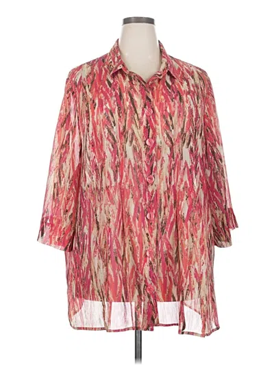 Pre-owned Maggie Barnes 3/4 Sleeve Blouse In Pink