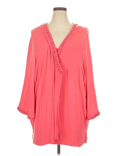 Pre-owned Maggie Barnes 3/4 Sleeve Blouse In Pink