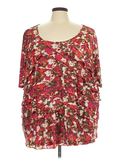 Pre-owned Maggie Barnes 3/4 Sleeve Blouse In Red