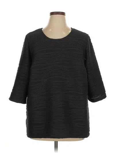 Pre-owned Maggie Barnes 3/4 Sleeve Top Black Boatneck Tops