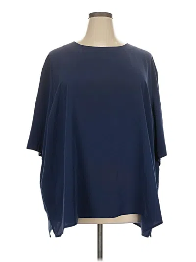 Pre-owned Maggie Barnes 3/4 Sleeve Top Blue Boatneck Tops