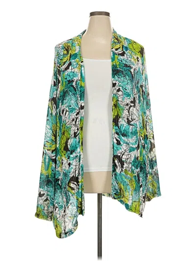 Pre-owned Maggie Barnes Cardigan Sweater In Teal